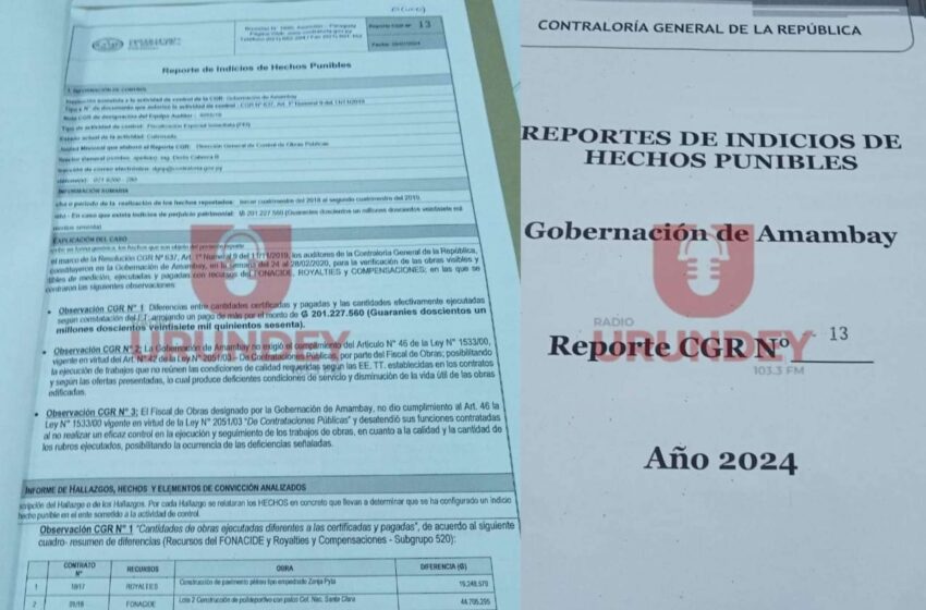  Investigan Indicios de Hechos Punibles en la Gobernación de Amambay bajo el Mandato de Ronald Acevedo