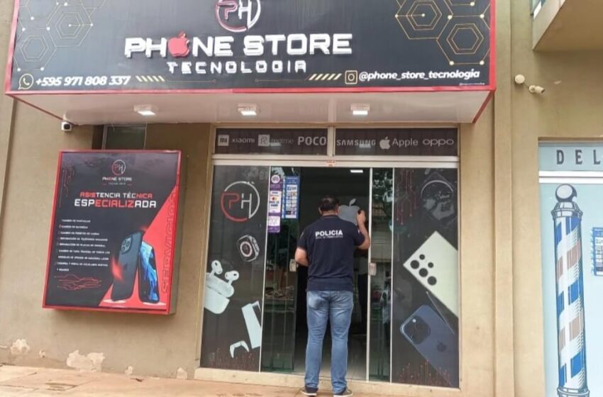  Delincuentes roban local de venta de celulares en Pedro Juan Caballero