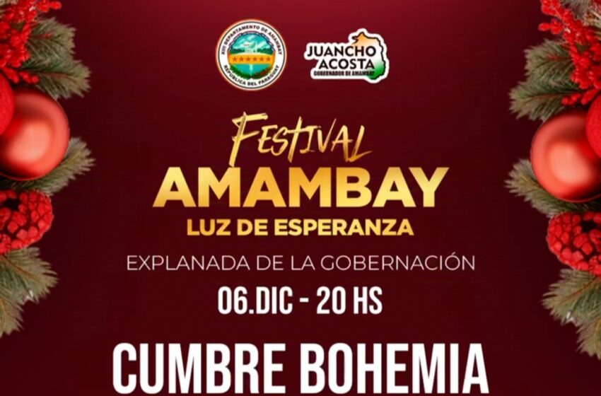  Gobernador Juancho Acosta invita al concierto de Cumbre Bohemia en el Festival Amambay Luz de Esperanza