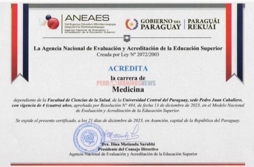  Medicina en Paraguay: La UCP-PJC tiene Certificación nacional e internacional.