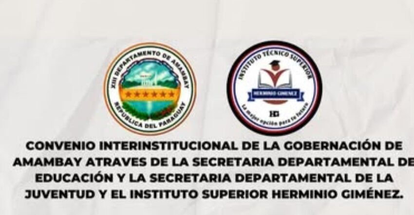  Gobernación de Amambay e instituto Herminio Giménez firman convenio para ofrecer becas del 50% a jóvenes