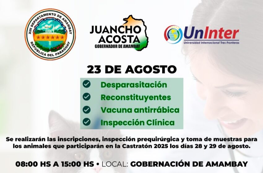  La Gobernación de Amambay se suma a la CASTRATÓN 2025