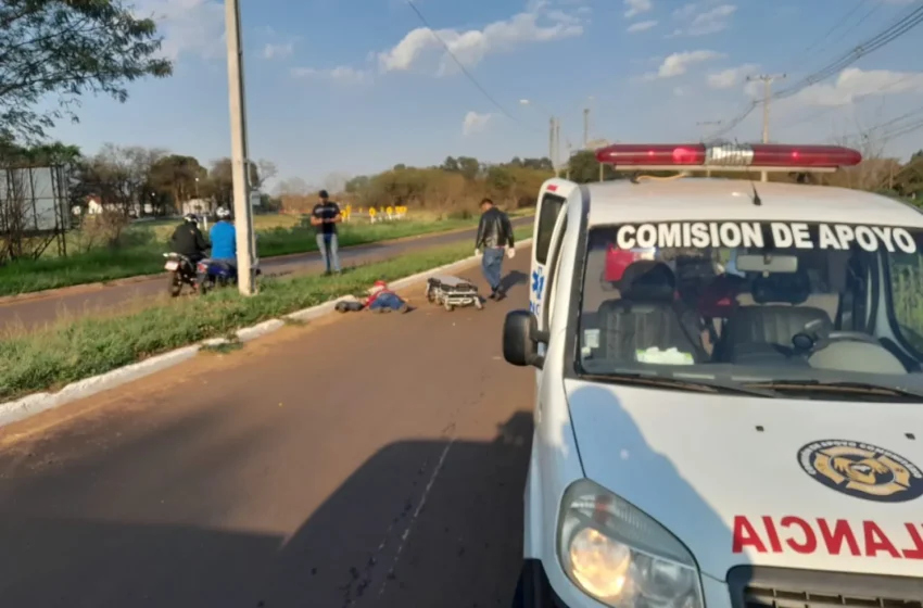  Motociclista brasileño fallece tras chocar contra columna en Capitán Bado