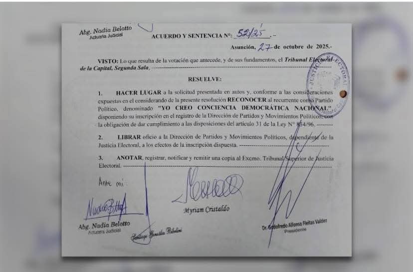  “Yo Creo” se convierte oficialmente en partido político reconocido a nivel nacional
