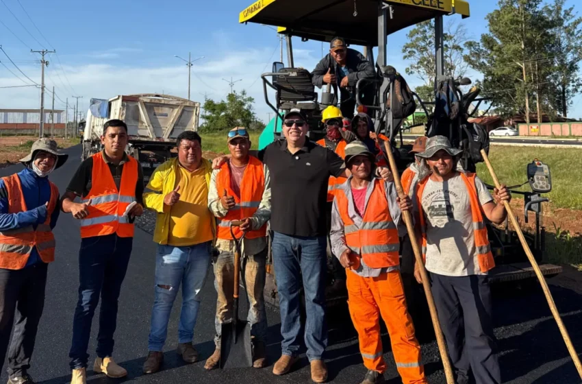  Alianza Gobernación-Itaipú concreta obras de asfaltado en barrios cercanos a la línea internacional de PJC