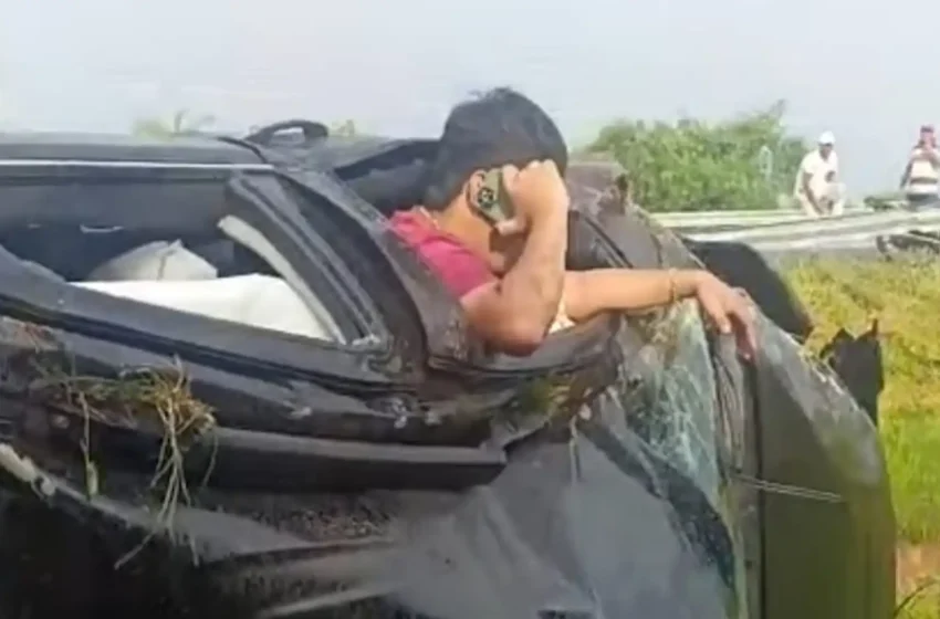  Ruta de la muerte: Joven sale ileso tras volcar aparatosamente en Yby Yaú